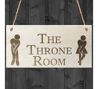 Red Ocean The Throne Room Novelty Wooden Hanging Plaque Bathroom Door Sign