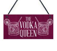 Red Ocean The Vodka Queen Funny Friendship Gift For Her Novelty Vodka Bar Home Bar Signs
