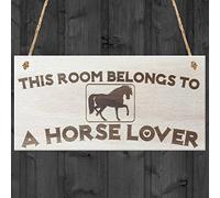 RED OCEAN This Room Belongs To A Horse Lover Horses Bedroom Wooden Hanging Plaque Gift