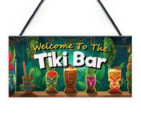 Red Ocean Tiki Bar Welcome Hanging Bar Pub Plaque Beach Decoration Sign Friendship Gift