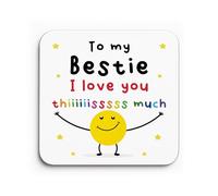 Red Ocean To My Bestie For Best Friend Coaster I Love You This Much Friendship Birthday For Friend Him Her Christmas Keepsake