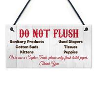 Red Ocean Toilet Instructions Warning Sign