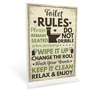 Red Ocean Toilet Sign Shabby Chic Standing Plaque Sign For Toilet Bathroom Loo Funny Home Decor Sign