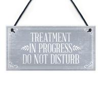 Red Ocean Treatment In Progress Do Not Disturb Hanging Wall Door Salon Sign Plaque Gift