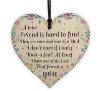 RED OCEAN True Friend Friendship Sign Best Friend Wooden Heart Thank You Gift Keepsake