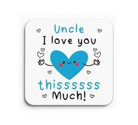 Red Ocean Uncle Coaster I Love You This Much Uncle Gift For Birthday Christmas Fathers Day From Niece Nephew Best Gifts For Keepsake Present Him