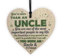 Red Ocean Uncle Friendship Gift Handmade Wooden Hanging Heart Birthday Gift For Uncle Plaque Keepsake