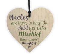 Red Ocean Uncles Mischief Novelty Hanging Best Funny Uncle Gift Sign Christmas Birthday