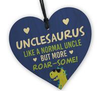 Red Ocean Unclesauras Wooden Heart, Like A Normal Uncle But More Roar-Some, Ideal For Uncle,