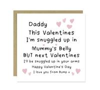 RED OCEAN Valentines Card From Bump, Daddy To Be Valentines Card, Daddy To Be Gift, Daddy Valentine's Day Gift, Daddy Bump Valentine's Day Card, Card For Daddy With Envelope