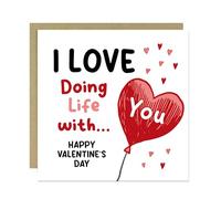 RED OCEAN Valentines Card, Love Doing Life With You, Cute Valentines Card for Wife Husband Girlfriend Boyfriend, Valentines Greeting Cards For Him Her, Valentines Day Cards, Romantic Valentines Card
