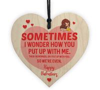 Red Ocean Valentines Day Funny Wooden Hanging Heart Gift For Boyfriend Girlfriend Novelty Gift For Her Him,