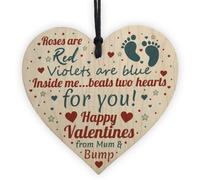 Red Ocean Valentines Gift For Him Boyfriend Husband Wooden Heart Daddy To Be Gifts From Bump Keepsake Plaque