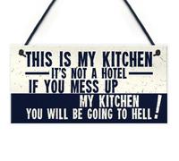 Red Ocean Vintage This Is My Kitchen Funny Plaque Shabby Chic Kitchen Wall Retro Sign Gifts