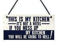 RED OCEAN Vintage This Is My Kitchen Funny Plaque Shabby Chic Kitchen Wall Retro Sign Gifts