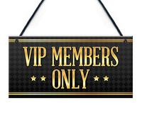 Red Ocean VIP MEMBERS ONLY Home Bar Sign BBQ Beer Garden Pub Man Cave Plaque Dad Shed Fathers Day Gift