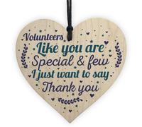Red Ocean Volunteer Thank You Gift Wooden Hanging Heart Gift For Colleagues Leaving Present Keepsake