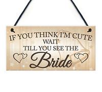 Red Ocean Wait Till You See The Bride Novelty Hanging Wedding Page Boy Flower Girl Plaque