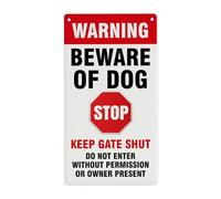 Red Ocean Warning Beware of the Dog Sign Acrylic Signs Beware of Dog Signs for Fence Keep Gate Shut 22x12cm Outdoor Gate Rust Weatherproof for Fence Door