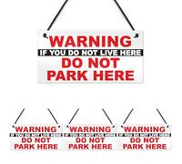 RED OCEAN Warning Don't Live/Don't Park Here Polite Notice Residents Parking Sign Garage (Pack of 4)