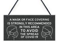 Red Ocean Warning Sign For Door Entry Covid 19 Corona Wear Mask Instructional Sign