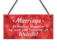 Red Ocean Wedding Anniversary Gift Marriage Sign Funny Gift For Husband Wife Him Her Keepsake