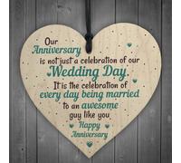 Red Ocean Wedding Anniversary Gifts Wooden Heart First Wedding Anniversary Card Husband For Him