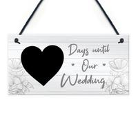 Red Ocean Wedding Countdown Chalkboard Hanging Decor Sign Novelty Engagement Gifts