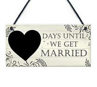 RED OCEAN Wedding Countdown Chalkboard Plaque Sign Engagement Gift Fiance Mr & Mrs Boyfriend Girlfriend Gifts