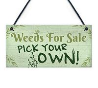 RED OCEAN Weeds For Sale Funny Garden Signs And Plaque Shed Summer House Garage Den Gifts