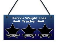 Red Ocean Weight Loss Gift For Him PERSONALISED Countdown Plaque Diet Slimming Goal Gift For Men