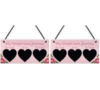 RED OCEAN Weight Loss Tracker Board Chalkboard Sign Weight Loss Reward Exercise Gift for Friend (Pack of 2)