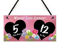 Red Ocean Weight Loss Tracker Chalkboard Journey Gift Hanging Plaque Slimming Goal Sign