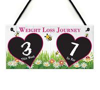 Red Ocean Weight Loss Tracker Chalkboard Journey Hanging Plaque Gift Slimming Goal Sign Countdown