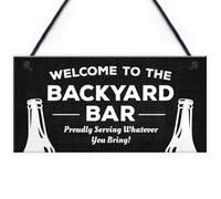 Red Ocean Welcome Backyard Bar Sign Hanging Home Bar Sign Garden Plaque Gift