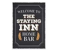 Red Ocean Welcome Bar Sign Shabby Chic Bar Wall Art STAYING INN Bar Sign Pub Man Cave Sign Alcohol Gift Beer Gift