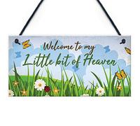 RED OCEAN Welcome Garden Hanging Sign Garden Shed SummerHouse Plaque NAN Gifts for Her
