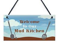 RED OCEAN Welcome To Mud Kitchen Sign PLAYROOM House Garden Sign Daughter Son Gift