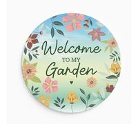 Red Ocean Welcome To My Garden Sign For Outside Shed Summerhouse Sign Hanging Wall Door Fence Floral Design Garden Plaque Gift For Women Home Decor Gift