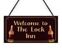 Red Ocean Welcome To The Lock Inn Sign Home Bar Man Cave Plaque Lockdown Gift Gift