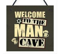 Red Ocean Welcome To The Man Cave Wall Plaque Sign Fathers Day Gift Games Room Boys Room Gift for Dad