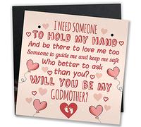 RED OCEAN Will You Be My Godmother Godparent Request Card Thank You Gift For Friend Baby Christening Gifts