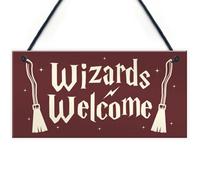 Red Ocean Wizards Welcome Novelty Hanging Sign Wizard Magic Themed Gift Son Or Daughter Christmas Gift For Brother Sister