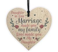 Red Ocean Wood Heart Plaque Mother Daughter In Law Gift Wedding Gifts Birthday Christmas Keepsake