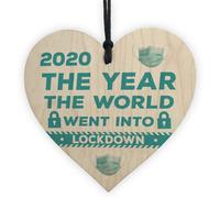 Red Ocean Wooden Heart Christmas Decoration Lockdown Gift Memory Family Gift Home Decor