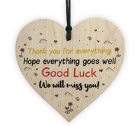 Red Ocean Wooden Heart Gift For Colleague Friendship Gift Thank You Leaving Work Good Luck Gift