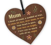 Red Ocean Wooden Heart Plaque With Sayings Ornament For Mum Unique Gift For Loved One Mum Gift For Mothers Day Birthday