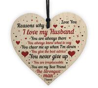 Red Ocean Wooden Heart Valentines Day Gift For Husband 10 Reasons Why I Love You Keepsake Plaque Anniversary Romantic Gifts