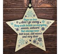Red Ocean Wooden Star Christmas Memorial Tree Decoration Ornament Mum Dad Nan Grandad Gift
