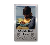 RED OCEAN Worlds Best Uncle Gift Personalised Wallet Insert Uncle Birthday Christmas Metal Card Photo Memory